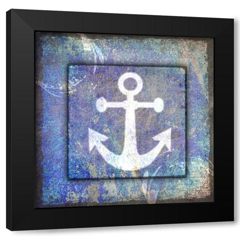 Beach House Anchor Black Modern Wood Framed Art Print with Double Matting by LightBoxJournal