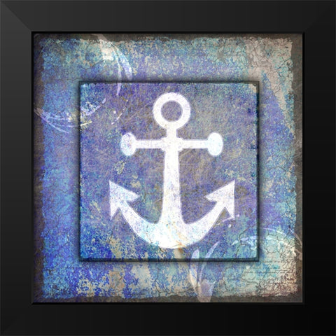 Beach House Anchor Black Modern Wood Framed Art Print by LightBoxJournal