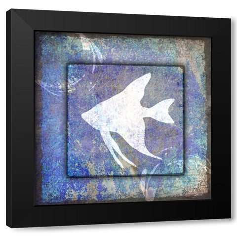 Beach House Fish Black Modern Wood Framed Art Print with Double Matting by LightBoxJournal