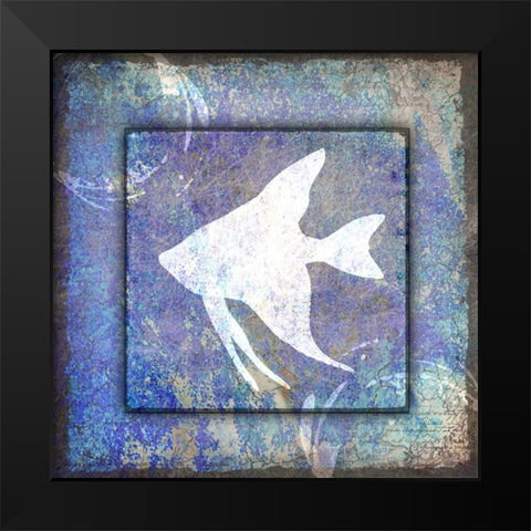 Beach House Fish Black Modern Wood Framed Art Print by LightBoxJournal