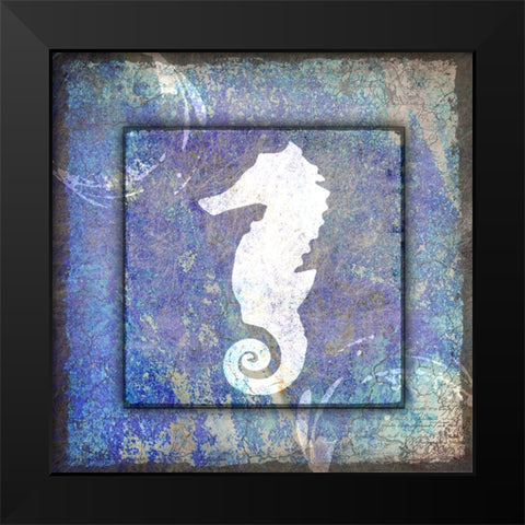Beach House Sea Horse Black Modern Wood Framed Art Print by LightBoxJournal