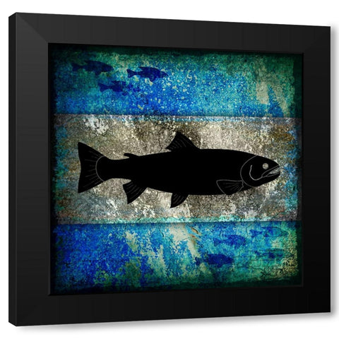 Fishing Rules Trout Black Modern Wood Framed Art Print by LightBoxJournal