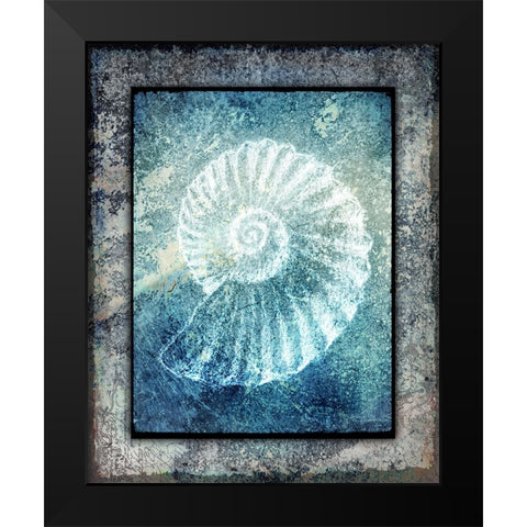 Hello Beach Shell I Black Modern Wood Framed Art Print by LightBoxJournal