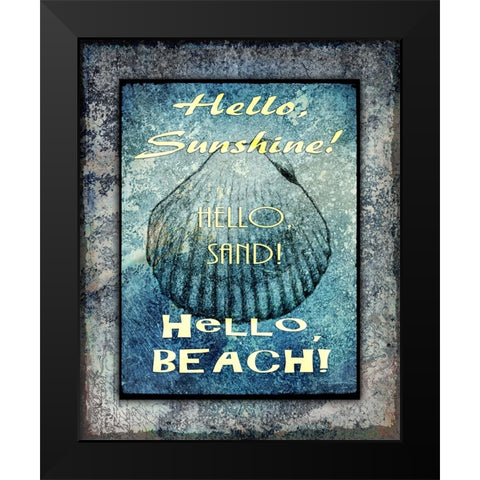 Hello Beach Black Modern Wood Framed Art Print by LightBoxJournal
