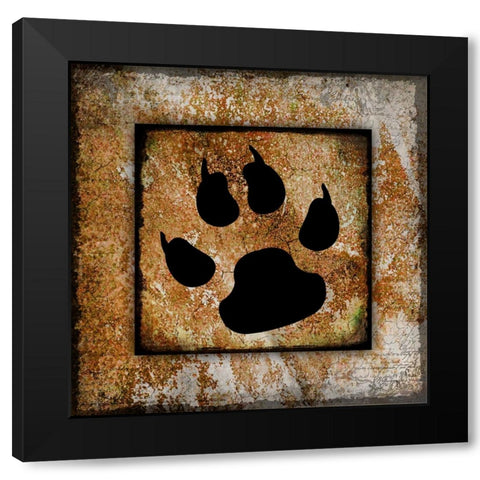 Your True Friend Paw Print Black Modern Wood Framed Art Print by LightBoxJournal