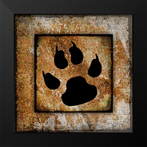 Your True Friend Paw Print Black Modern Wood Framed Art Print by LightBoxJournal