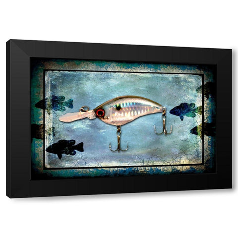 Fishing - Big Mouth Lure Black Modern Wood Framed Art Print by LightBoxJournal