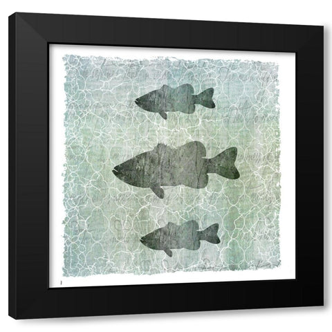 Life Is Better At The Lake Bass Black Modern Wood Framed Art Print with Double Matting by LightBoxJournal