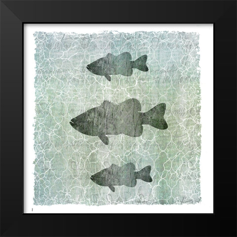 Life Is Better At The Lake Bass Black Modern Wood Framed Art Print by LightBoxJournal