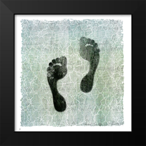 Life Is Better At The Lake Foot Print Black Modern Wood Framed Art Print by LightBoxJournal