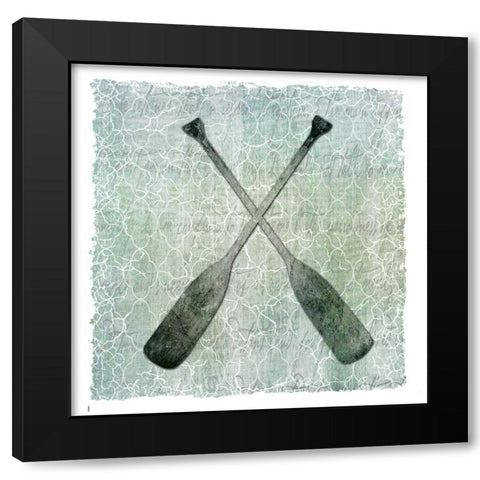 Life Is Better At The Lake Oars 2 Black Modern Wood Framed Art Print by LightBoxJournal