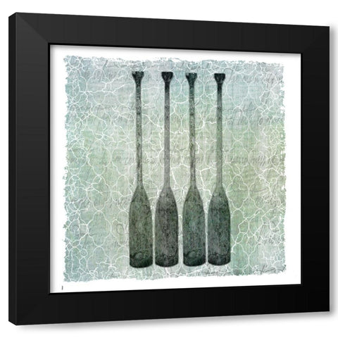 Life Is Better At The Lake Oars Black Modern Wood Framed Art Print with Double Matting by LightBoxJournal