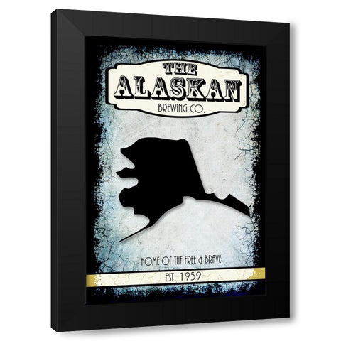 States Brewing Co_Alaska Black Modern Wood Framed Art Print by LightBoxJournal