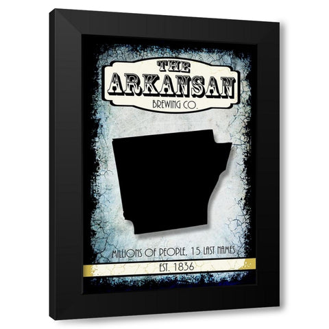 States Brewing Co_Arkansa Black Modern Wood Framed Art Print by LightBoxJournal