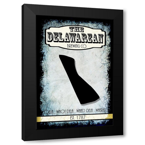 States Brewing Co_Delaware Black Modern Wood Framed Art Print by LightBoxJournal