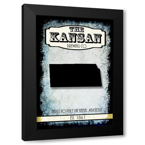 States Brewing Co_Kansas Black Modern Wood Framed Art Print by LightBoxJournal