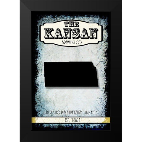 States Brewing Co_Kansas Black Modern Wood Framed Art Print by LightBoxJournal