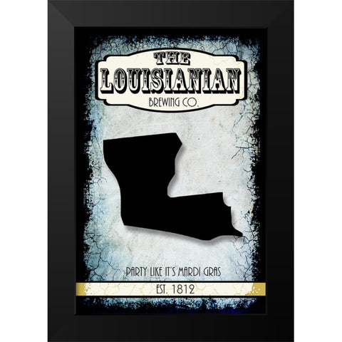 States Brewing Co_Louisiana Black Modern Wood Framed Art Print by LightBoxJournal
