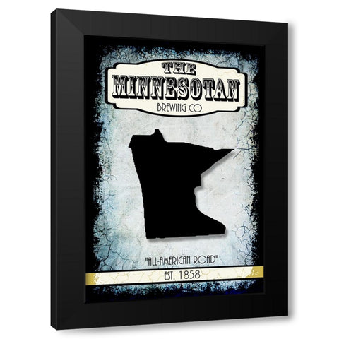 States Brewing Co_Minnesota Black Modern Wood Framed Art Print by LightBoxJournal