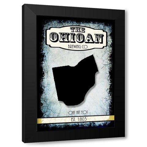 States Brewing Co_Ohio Black Modern Wood Framed Art Print by LightBoxJournal
