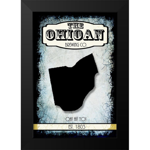 States Brewing Co_Ohio Black Modern Wood Framed Art Print by LightBoxJournal