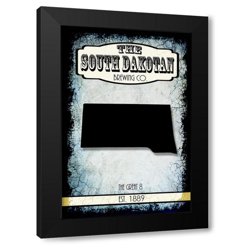 States Brewing Co_South Dakota Black Modern Wood Framed Art Print by LightBoxJournal
