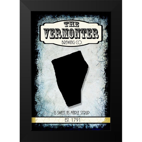 States Brewing Co_Vermont Black Modern Wood Framed Art Print by LightBoxJournal
