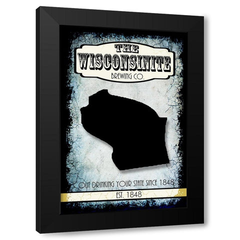 States Brewing Co_Wisconsin Black Modern Wood Framed Art Print with Double Matting by LightBoxJournal