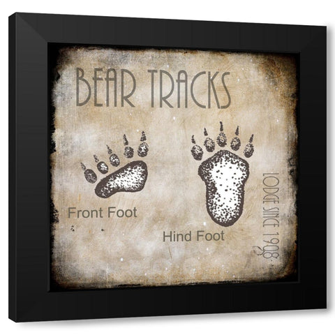 Moose Lodge 2 - Bear Tracks 2 Black Modern Wood Framed Art Print by LightBoxJournal