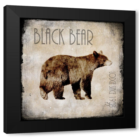 Moose Lodge 2 - Black Bear Black Modern Wood Framed Art Print by LightBoxJournal
