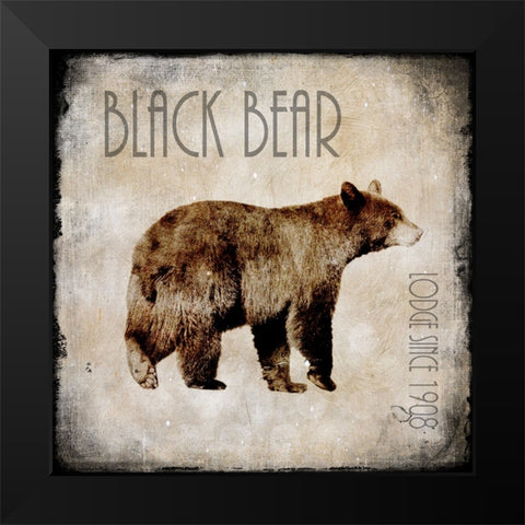 Moose Lodge 2 - Black Bear Black Modern Wood Framed Art Print by LightBoxJournal