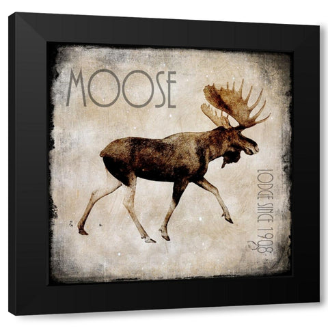 Moose Lodge 2 Black Modern Wood Framed Art Print by LightBoxJournal