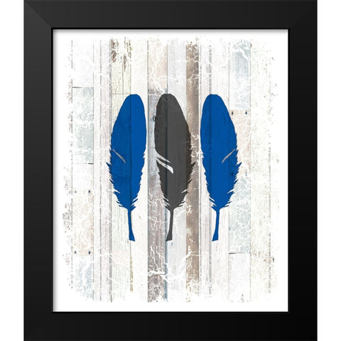 The Blue Moose - Feathers Black Modern Wood Framed Art Print by LightBoxJournal