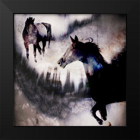 Black Mare - Dream 1 Black Modern Wood Framed Art Print by LightBoxJournal