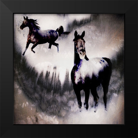 Black Mare - Dream 2 Black Modern Wood Framed Art Print by LightBoxJournal