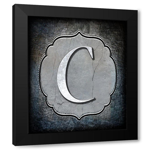 Letter C Black Modern Wood Framed Art Print by LightBoxJournal