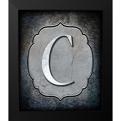 Letter C Black Modern Wood Framed Art Print by LightBoxJournal