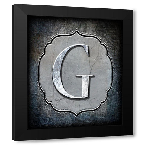 Letter G Black Modern Wood Framed Art Print by LightBoxJournal