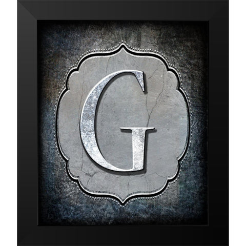 Letter G Black Modern Wood Framed Art Print by LightBoxJournal