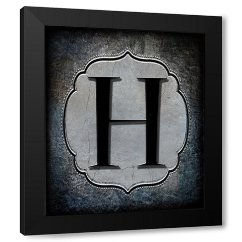 Letter H Black Modern Wood Framed Art Print with Double Matting by LightBoxJournal