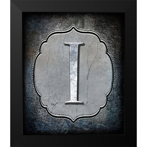 Letter I Black Modern Wood Framed Art Print by LightBoxJournal