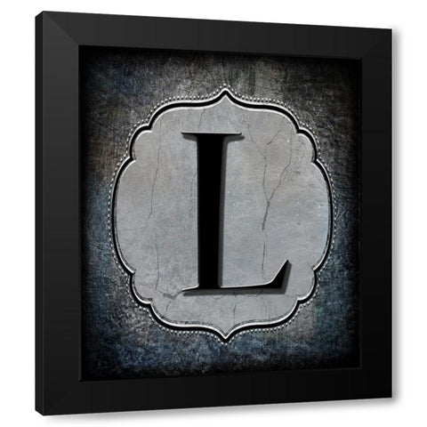 Letter L Black Modern Wood Framed Art Print by LightBoxJournal
