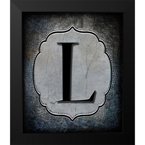 Letter L Black Modern Wood Framed Art Print by LightBoxJournal