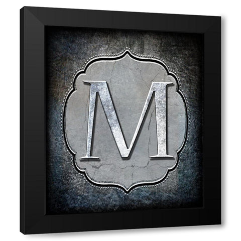 Letter M Black Modern Wood Framed Art Print with Double Matting by LightBoxJournal