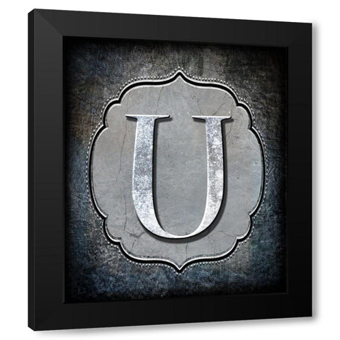 Letter U Black Modern Wood Framed Art Print with Double Matting by LightBoxJournal