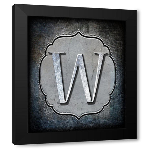 Letter W Black Modern Wood Framed Art Print with Double Matting by LightBoxJournal