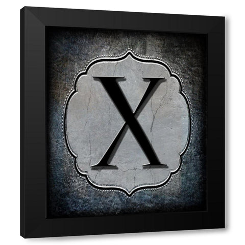 Letter X Black Modern Wood Framed Art Print with Double Matting by LightBoxJournal