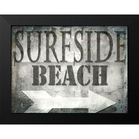 Surfside Beach Black Modern Wood Framed Art Print by LightBoxJournal