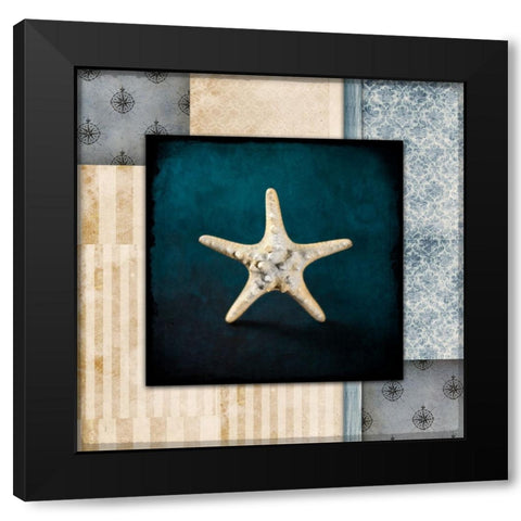 Blue Sea Bumpy Star Black Modern Wood Framed Art Print by LightBoxJournal