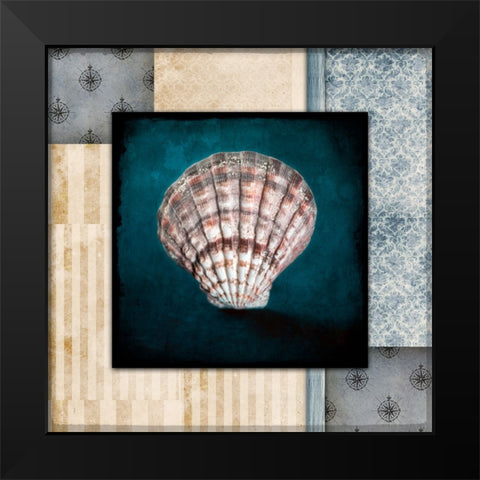 Blue Sea Clam Shell 2 Black Modern Wood Framed Art Print by LightBoxJournal